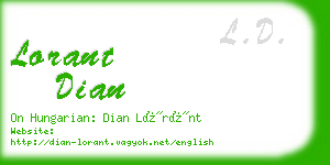 lorant dian business card